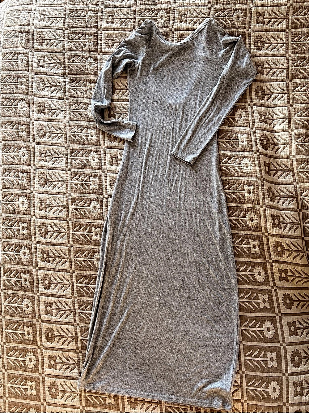 Aerie Ribbed Maxi Dress in Gray Size Small Like New